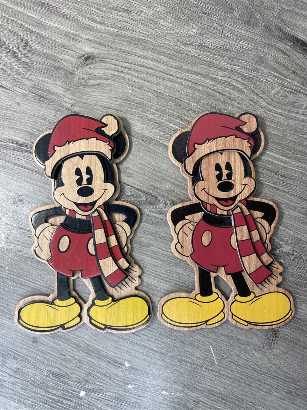 Mickey Mouse Hallmark Signature Disney Collectable Wooden Image Set Of 2